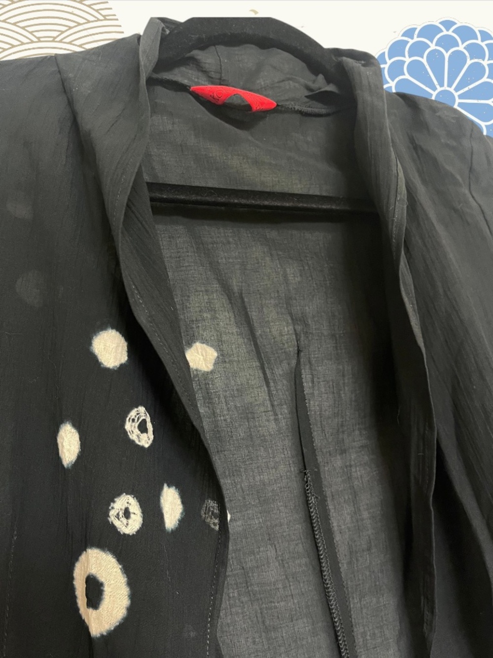 Shigeki Kobayashi Japanese Artisan Shibori Black Cotton Angora Cardigan Jacket - Picture 7 of 10